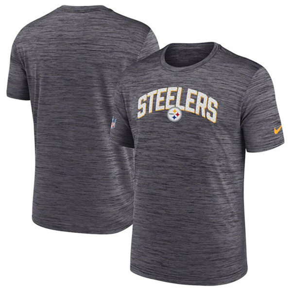 Men's Pittsburgh Steelers Black Sideline Velocity Stack Performance T-Shirt
